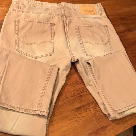JACK & JONES  Tim Slim Fit 34/34 Tan Jeans (M-73) - Picture 4 of 8